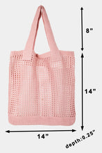 Load image into Gallery viewer, Fame Pointelle Knit Crochet Tote Bag