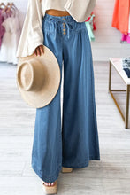 Load image into Gallery viewer, Drawstring Elastic Waist Wide Leg Jeans