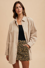 Load image into Gallery viewer, Leopard Denim Mini Skirt