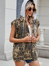 Load image into Gallery viewer, Leopard Buttton Up Denim Vest