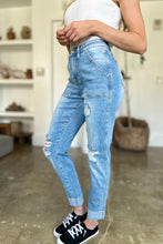 Load image into Gallery viewer, Distressed Straight Jeans with Patch Pockets