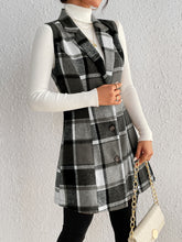 Load image into Gallery viewer, Raquel Honey Plaid Button Up Vest Coat