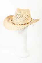 Load image into Gallery viewer, Cowrie Shell Beaded String Straw Hat