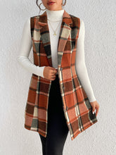 Load image into Gallery viewer, Raquel Honey Plaid Button Up Vest Coat