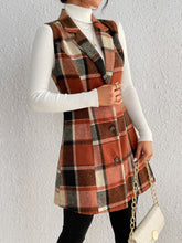 Load image into Gallery viewer, Raquel Honey Plaid Button Up Vest Coat