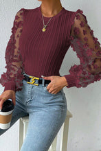 Load image into Gallery viewer, Dreamy Textured Applique Long Sleeve Blouse