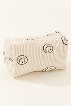 Load image into Gallery viewer, Smiley Face Corduroy Cosmetic Pouch