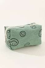 Load image into Gallery viewer, Smiley Face Corduroy Cosmetic Pouch