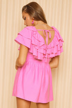 Load image into Gallery viewer, Charlie Ruffled Layered Tie Back Romper