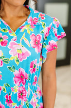 Load image into Gallery viewer, Fleurget Me Not Tiered Flutter Sleeve Dress in Aqua