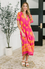 Load image into Gallery viewer, Whispering Willow V-Neck Dress in Fuchsia