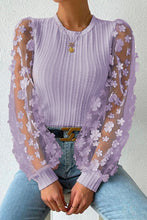 Load image into Gallery viewer, Dreamy Textured Applique Long Sleeve Blouse