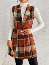 Load image into Gallery viewer, Raquel Honey Plaid Button Up Vest Coat