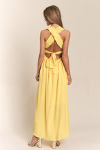 Load image into Gallery viewer, Texture Crisscross Back Tie Smocked Maxi Dress