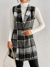 Load image into Gallery viewer, Raquel Honey Plaid Button Up Vest Coat