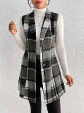 Load image into Gallery viewer, Raquel Honey Plaid Button Up Vest Coat