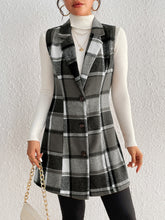 Load image into Gallery viewer, Raquel Honey Plaid Button Up Vest Coat
