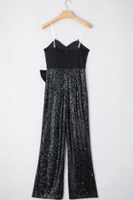 Load image into Gallery viewer, The Frankie Bow Sequin Wide Leg Jumpsuit