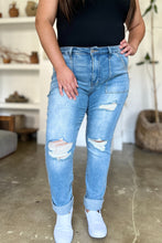 Load image into Gallery viewer, Distressed Straight Jeans with Patch Pockets