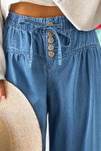 Load image into Gallery viewer, Drawstring Elastic Waist Wide Leg Jeans