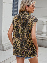 Load image into Gallery viewer, Leopard Buttton Up Denim Vest