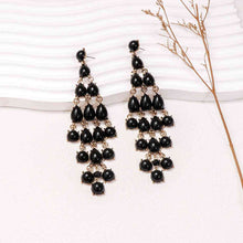 Load image into Gallery viewer, Alloy & Rhinestone Teardrop Earrings