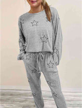Load image into Gallery viewer, Cozy Star Print Long Sleeve Top and Pants Lounge Set