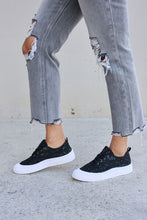 Load image into Gallery viewer, Sequin Lace-Up Platform Sneakers
