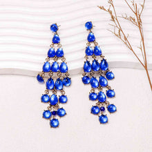 Load image into Gallery viewer, Alloy & Rhinestone Teardrop Earrings