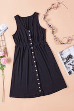 Load image into Gallery viewer, Sleeveless Button Down Mini Dress