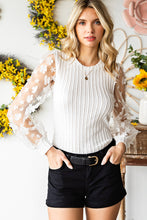 Load image into Gallery viewer, Dreamy Textured Applique Long Sleeve Blouse