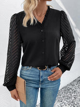 Load image into Gallery viewer, Jane Mesh V-Neck Button Front Blouse