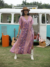 Load image into Gallery viewer, Love Myself Printed Tie Neck Short Sleeve Dress