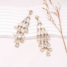 Load image into Gallery viewer, Alloy & Rhinestone Teardrop Earrings