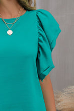 Load image into Gallery viewer, Round Neck Flounce Sleeve Blouse