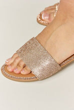 Load image into Gallery viewer, Rhinestone Open Toe Flat Sandals