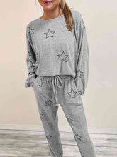 Load image into Gallery viewer, Cozy Star Print Long Sleeve Top and Pants Lounge Set