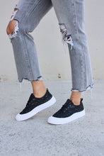 Load image into Gallery viewer, Sequin Lace-Up Platform Sneakers