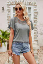 Load image into Gallery viewer, Alice Spliced Lace Flutter Sleeve Top
