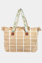 Load image into Gallery viewer, Fringe Detail Checkered Tote Bag