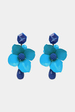 Load image into Gallery viewer, Bloosom Flower and Teardrop Resin Dangle Earrings