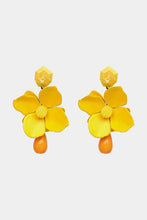 Load image into Gallery viewer, Bloosom Flower and Teardrop Resin Dangle Earrings