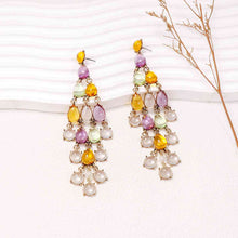 Load image into Gallery viewer, Alloy & Rhinestone Teardrop Earrings