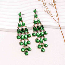 Load image into Gallery viewer, Alloy & Rhinestone Teardrop Earrings