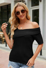 Load image into Gallery viewer, The Terra Asymmetrical Neck Rib-Knit Top