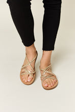 Load image into Gallery viewer, Rhinestone Crisscross Flat Sandals