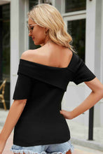 Load image into Gallery viewer, The Terra Asymmetrical Neck Rib-Knit Top