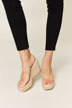 Load image into Gallery viewer, Clear Strap Espadrille Platform Wedge Sandals
