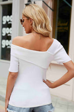 Load image into Gallery viewer, The Terra Asymmetrical Neck Rib-Knit Top