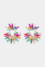 Load image into Gallery viewer, Flower Shape Glass Stone Dangle Earrings